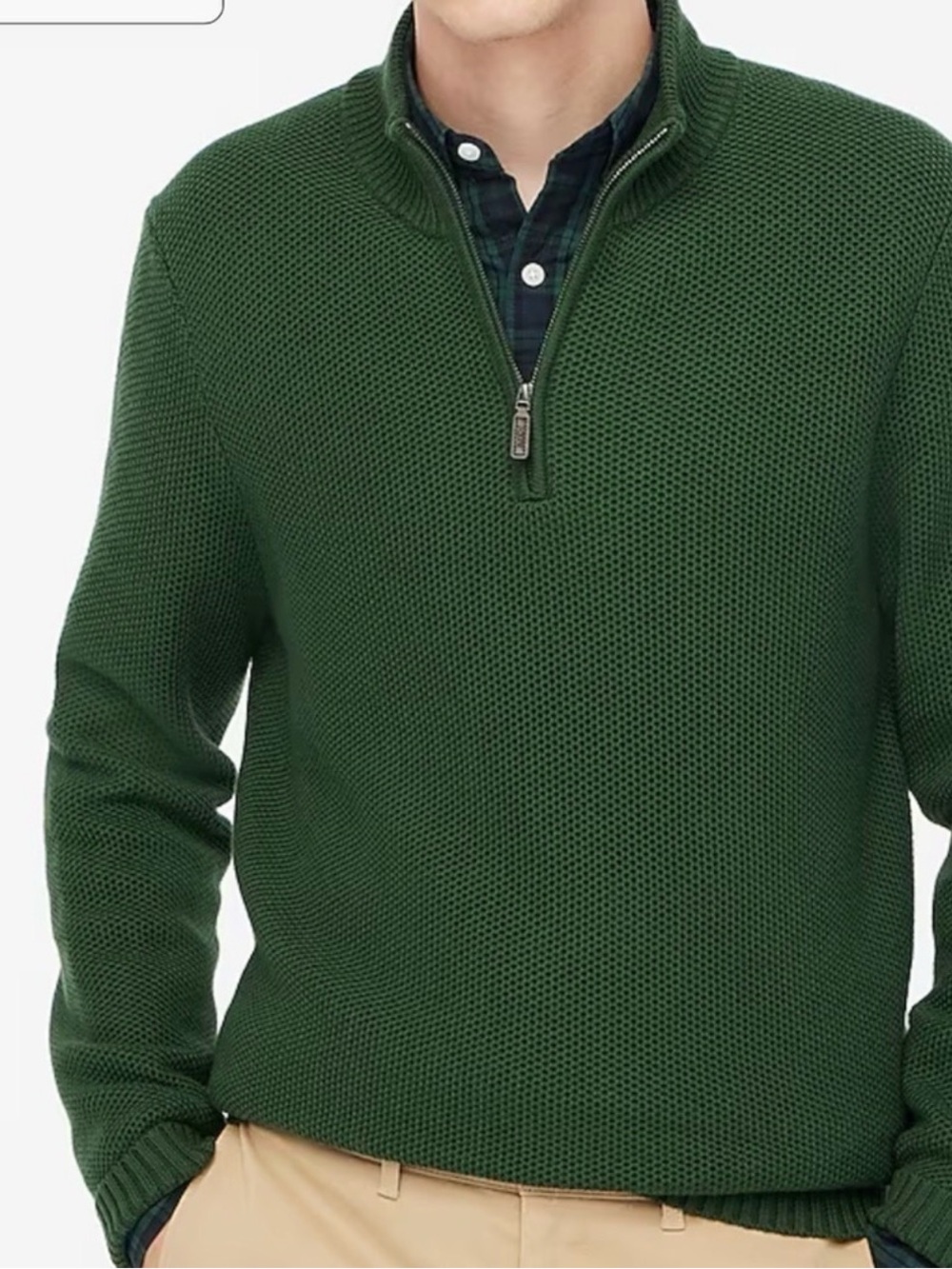 J. Crew Factory Cotton Honeycomb Knit Quarter-Zip